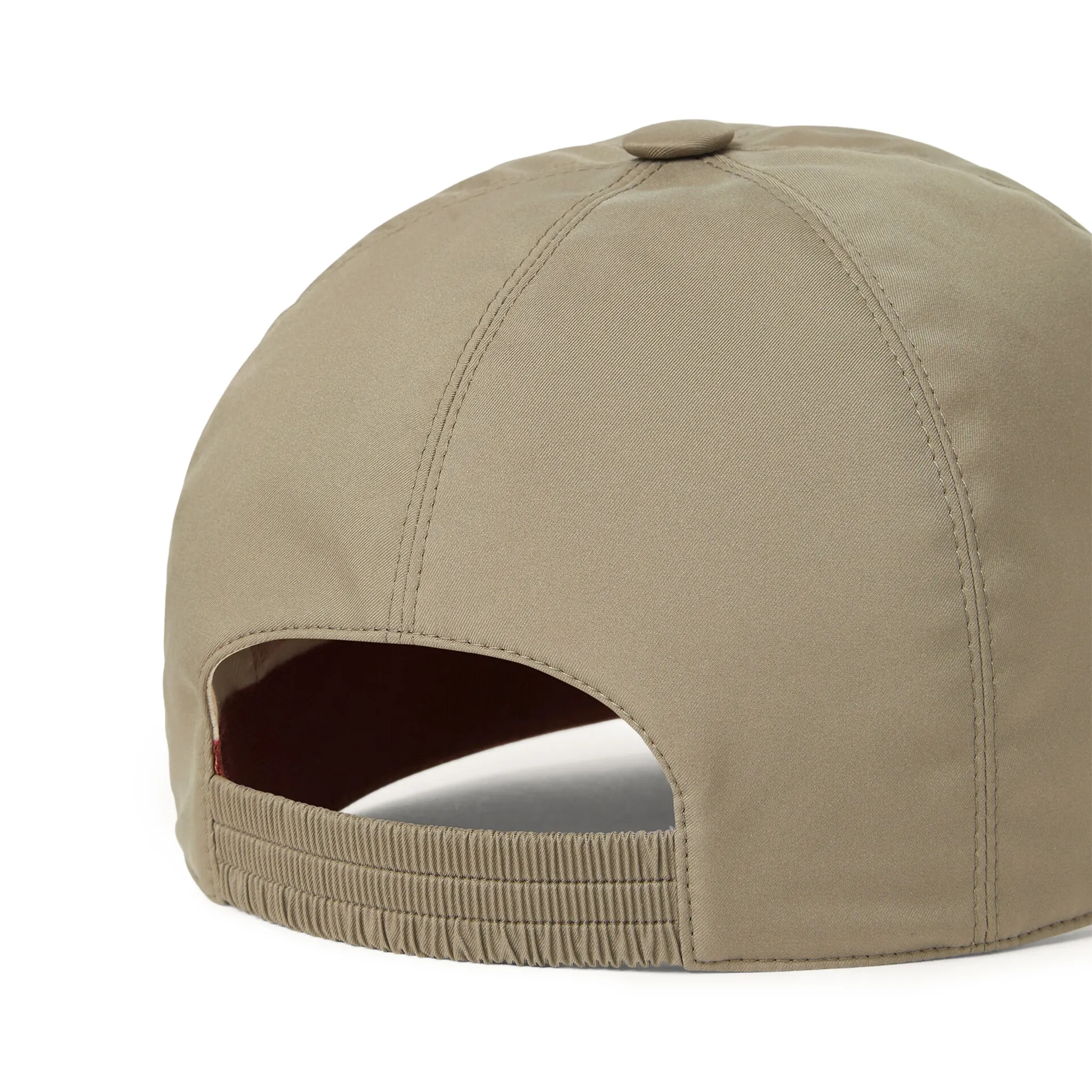 Back View of Loro Piana Microfibre Storm System Thyme Ivory Baseball Cap FAP9958_B5LR